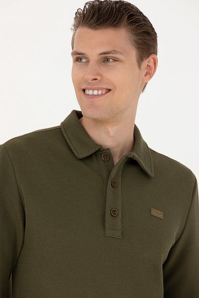 U.S. Polo Assn. Ανδρικό φούτερ χακί - 50270807 -vr027 Μοντέλο