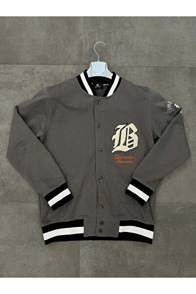 NOMARC Чоловічий коледж-жакет - сірий щоденний бомбер з літерою B