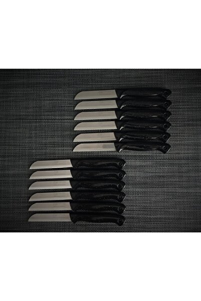 Karçiçeği Home Solingen Siyah Simli Delikli Tırtıklı Meyve Bıçağı 12'li