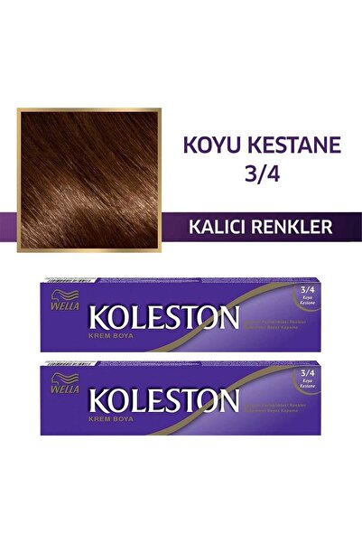 Wella Koleston Tüp Saç Boyası 3/4 Koyu Kestane X 2 Adet