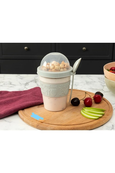 LEON LİFE Take'n Go 600ml - Yogurt and Faucet Set with Lid and Spoon