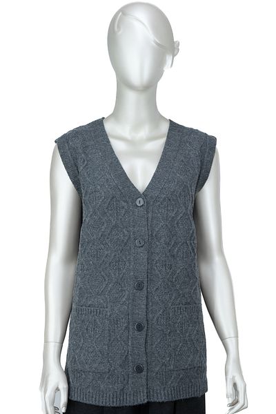 Oppland Women's Classic Wool Mother Vest Double Pockets Comfortable Cut Full Fit Buttoned Front Non-Pilling Ethnic