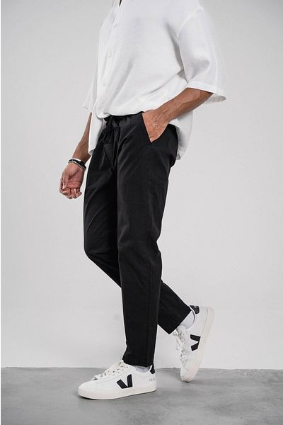NOMARC Boyfriend Fit Μαύρο Παντελόνι Gabardine - Skinny Leg