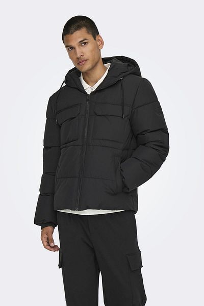 Only & Sons Onselıjah Μαύρο Μπουφάν με κουκούλα - Otw Noos 22029661
