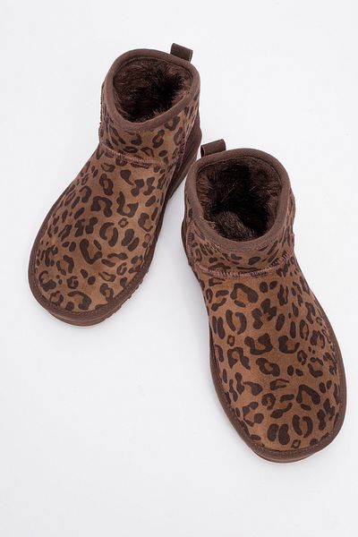 LuviShoes Γυναικεία μποτάκια ZAZ με καφέ σχέδιο από γνήσιο δέρμα