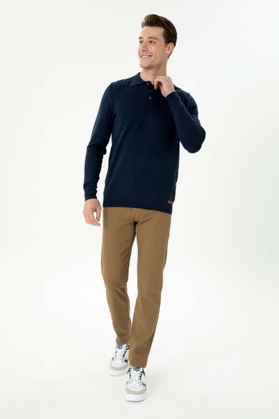 U.S. Polo Assn. Men's Navy Blue Polo Neck Sweater 50271041-Vr033