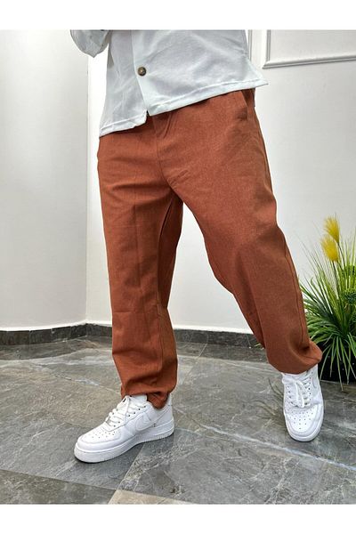 NOMARC Λινό παντελόνι Cream Color Nm-2