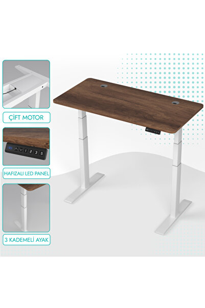 EDUSA O-Flex Duo Çift Motorlu Elektrikli Yükseklik Ayarlı Masa - 120X60 - Barok