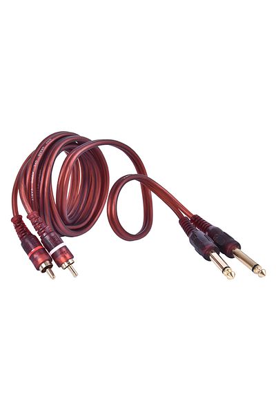 Choice 1pc New Arrival 1pc 1.5m Cable, Dual Rca Male To Dual 6.35mm 1/4 Inch Male Mixer Audio Cable