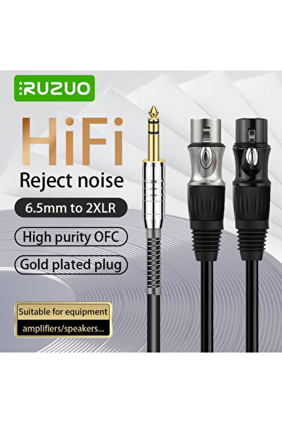 Choice4 كابل صوت عالي الجودة من RUZUO HiFi بطول 0.5 متر تقريبًا، من 6.5 ملم إ...
