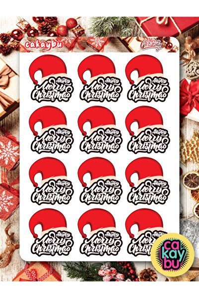 cakaybu Set de autocolante de Crăciun Fericit (de Anul Nou) 1 foaie dimensiune A4
