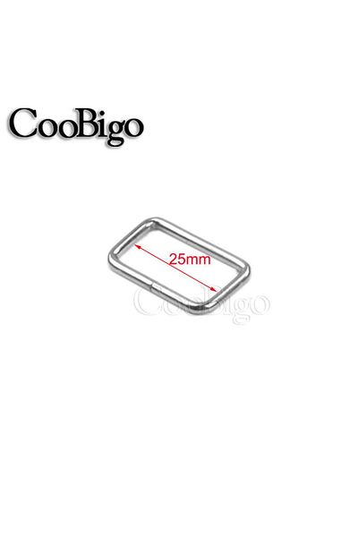 Choice 25mm Silver 20pcs Metal Adjustable Rectangle Hoop Ribbon Buckle Slider Belt Loop O D Ring For Backpa