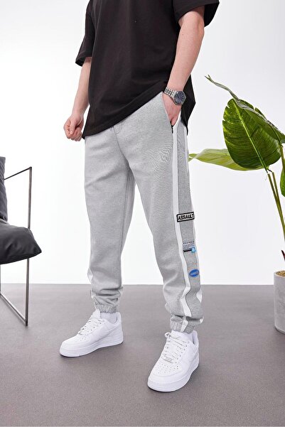 NOMARC Erkek Assault Yazılı Gri Eşofman Altı