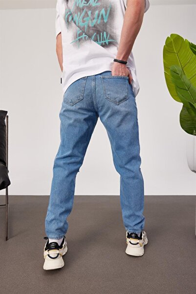 NOMARC 5101 Blugi albaștri rupti din matase