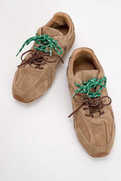 LuviShoes SERENA Beige Wildleder-Sportschuhe für Damen aus echtem Leder