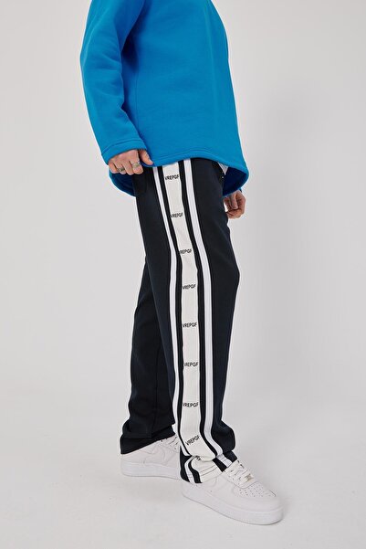 NOMARC Erkek Harf Detaylı Şeritli Lacivert Eşofman Altı