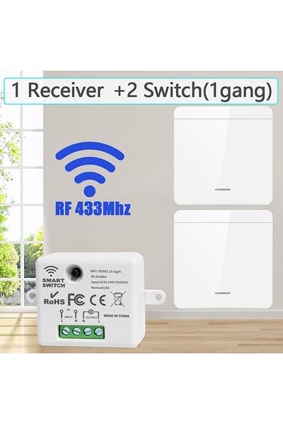 Choice Wireless RF 433Mhz Light Switch 1/2/3Gang Wall Panel Switch Remote Control Interruptor for Home L...
