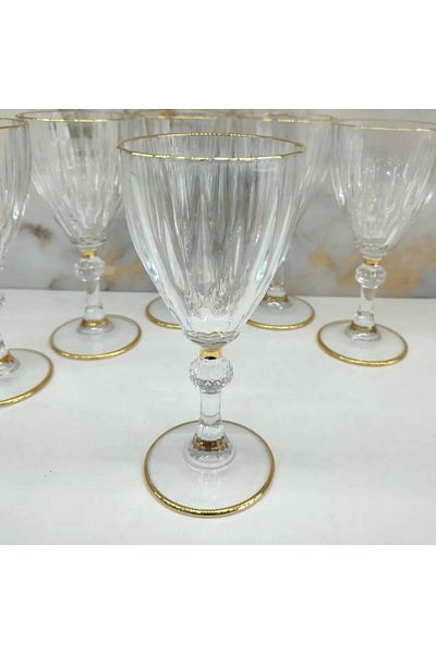 Paşabahçe Diamond Gilt 6-Piece Gold Goblet