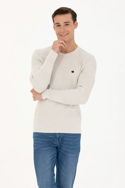 U.S. Polo Assn. Men's Stone Colored Sweater - 50271042 -Vr049