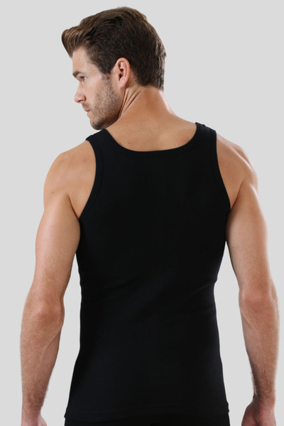 Arma Yıldız Men's Black Lycra Singlet 3 Pack Stretchy, Comfortable, Body-Fitting Underwear