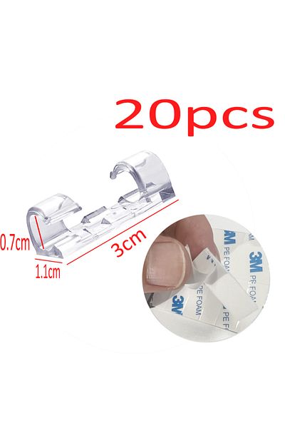 Choice Transparent-20pcs Cable Organizer Clips Cable Management Desktop & Workstation Abs Wire Manager Cord