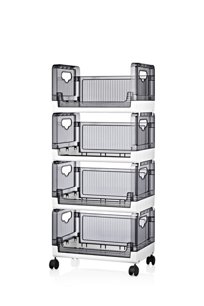 ALİNA HOME 4-Tier Portable Shelf White Organizer