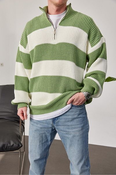 NOMARC Green and White Knitwear Knitted