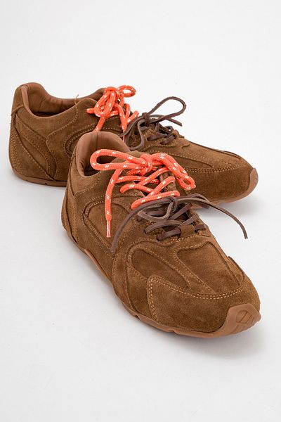 LuviShoes SERENA Tan Wildleder-Sportschuhe für Damen aus echtem Leder