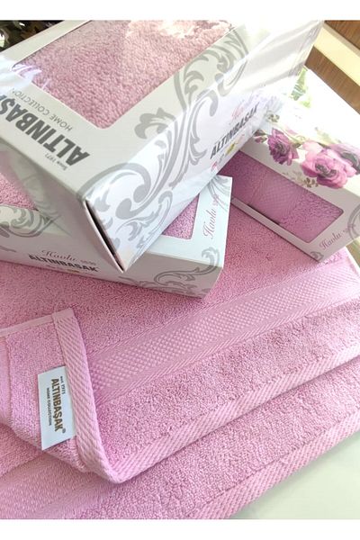 Altınbaşak 45x70cm Zestre - Prosop moale și texturat pentru mâini și față, cutie cadou specială