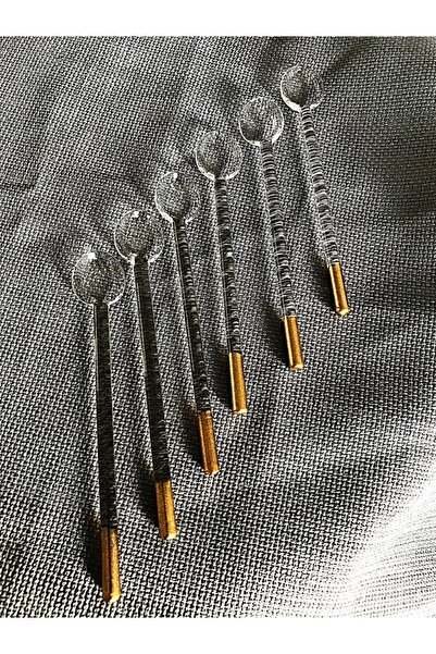 DECOSTYLE Çay Kahve Karıştırma Kaşığı Cam 11 Cm 6 'li