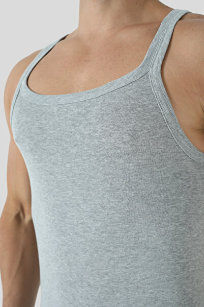 Arma Yıldız Men's Colorful Thin Strap Undershirt 3 Pack Cotton Ribbed Stretch Fabric