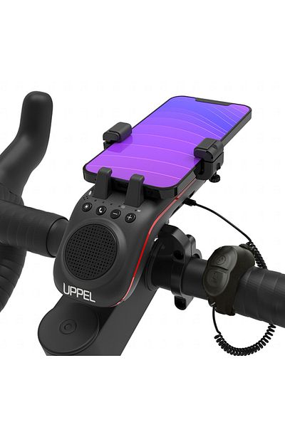 Choice Black UPPEL 10 in 1 Bike Light 5000mAh Rechargeable Front Lamp Bicycle Phone Holder with Bluetooth S