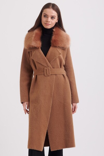 ON Cardigan lung de tricotaj - Guler de blană