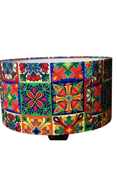 TEKAY AYDINLATMA Lambader şapkası 38 çap silindir renkli desenli Lambader başlığı