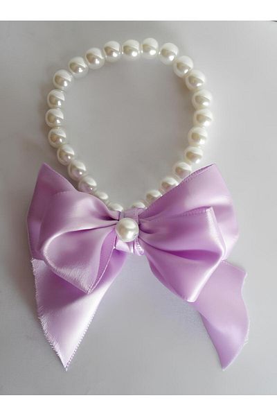 RAY TİCARET Purple Bow Tie Dog Costume with Pearls