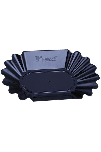 Choice Black Plastic Plate Coffee Bean Snack Oval Plate Dessert Fruit Tray Picnic Tableware for Party Weddi