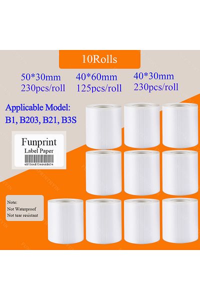 Choice 10Rolls NIIMBOT B1 B203 B21 B3S Label Paper Non-waterproof Thermal Label Sticker Date Sort Label ...