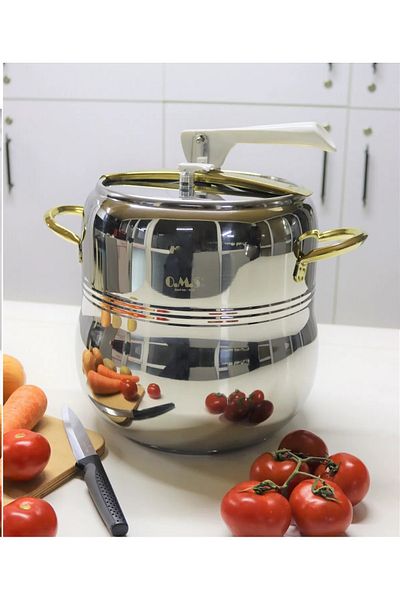 OMS 5104 Gold Classic Chubby Casserole Pressure Cooker 14 Liters
