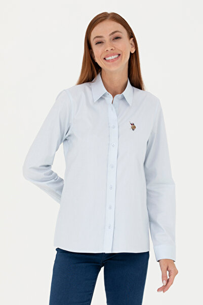U.S. Polo Assn. Women's Light Blue Long Sleeve Basic Shirt 50271268-Vr003
