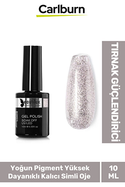 Carlburn Hızlı Kuruyan Uzun Süre Dayanıklı Yüksek Pigment 3 Aşamalı Kalıcı Simli Tırnak Ojesi 10 Ml