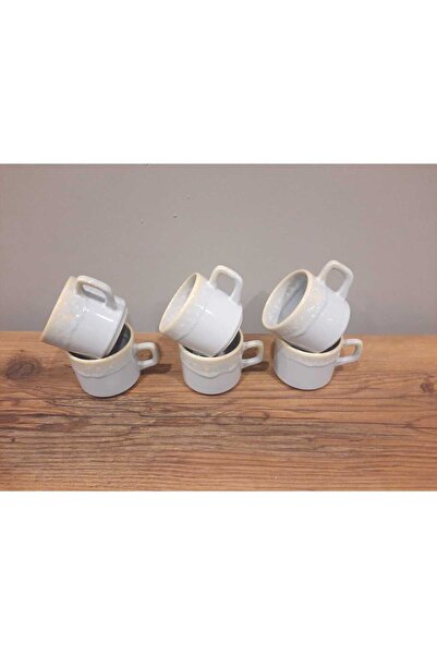 Keramika KERAMİKA ÇAY FİNCANI 6 ADET ORGANİK PARLAK BUZ MAVİSİ