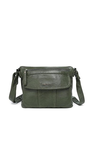 BARCELONA 21K Yıkama Deri Askılı Postacı Kadın Çantası 21-K Barcelona 1897