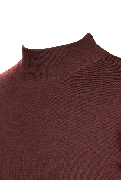 Çizgi Triko Ανδρικά πλεκτά Claret Red πουλόβερ με μισό ζιβάγκο χειμωνιάτικο πλεκτό ατσάλι