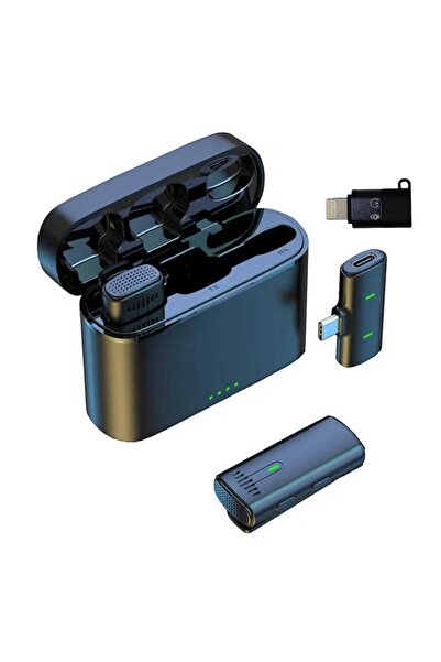comse K10 Iphone Ve Type-c Uyumlu Kablosuz Yaka Mikrofonu Göstergeli Led Şarj Kutulu Gürültü Azaltma