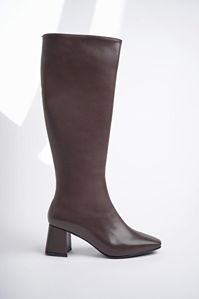 MUGGO KAROLİNE Εγγυημένες γυναικείες μπότες με φερμουάρ στο πλάι Blunt Toe