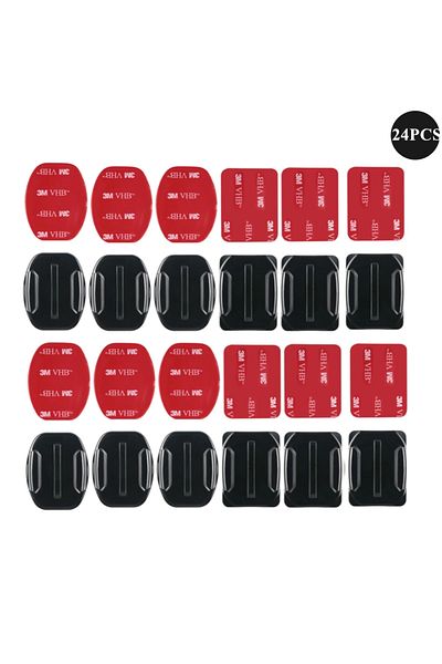 Choice 24PCS Curved Flat Adhesive Mounts Sticker Mount for GoPro Go Pro Hero 12 11 10 9 8 Xiaomi Yi 4K SJCA