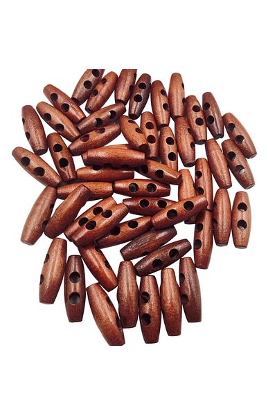 Choice Wood 50pcs Wood Toggle Buttons, Sewing Knitting And Crochet Perfect For Outwear Coats Knitwear, 30mm