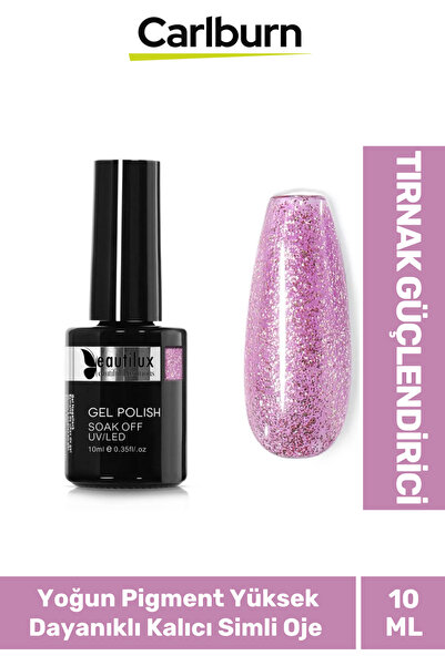 Carlburn Hızlı Kuruyan Uzun Süre Dayanıklı Yüksek Pigment 3 Aşamalı Kalıcı Simli Tırnak Ojesi 10 Ml