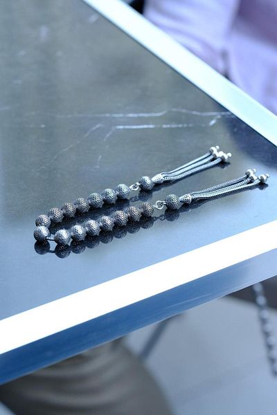dergah tesbih Special Design Globe Model Silver Zaza Rosary