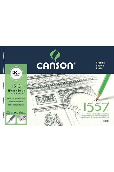 Canson 1557 35x50cm 15yp 120gr Spiralli Eskiz Çizim Resim Defteri / Fcns120153550